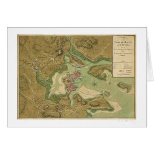 Guerre dans la carte de Boston - 1776