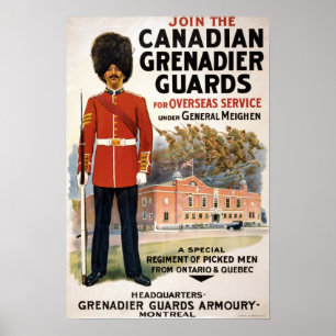 GUERRE MONDIALE 1 POSTER DE RECRUTEMENT CANADIEN