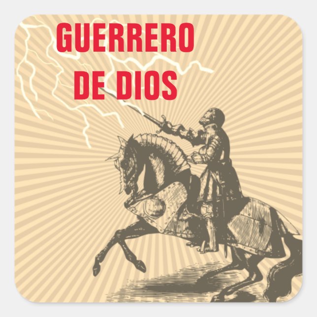 guerrero de Dios Quadratischer Aufkleber (Vorderseite)