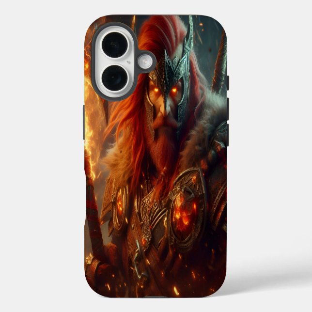 "Guerrero de Fuego | Protección Vikinga para iPhon iPhone 16 Hülle (Rückseite)