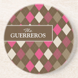Guerreros Pink/Schokoladen-Achterbahn Sandstein Untersetzer