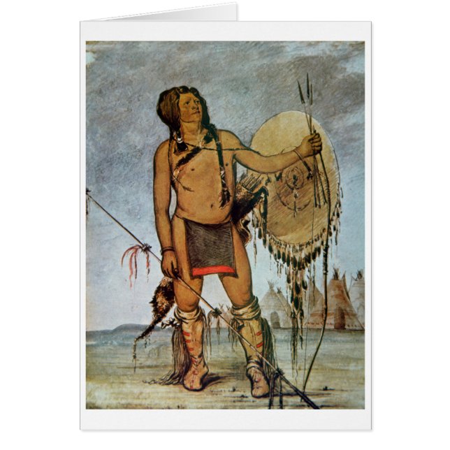 Guerrier de Comanche avec un bouclier, une lance (Devant)