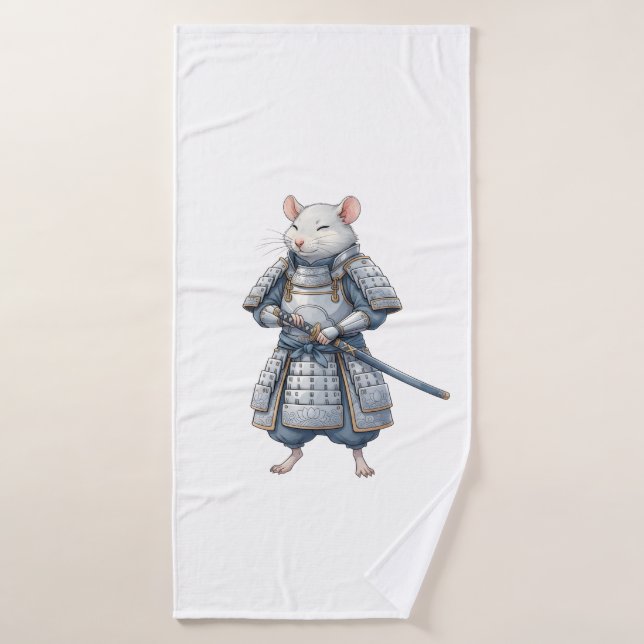 guerrier Samouraï Rat (Serviette de bain)