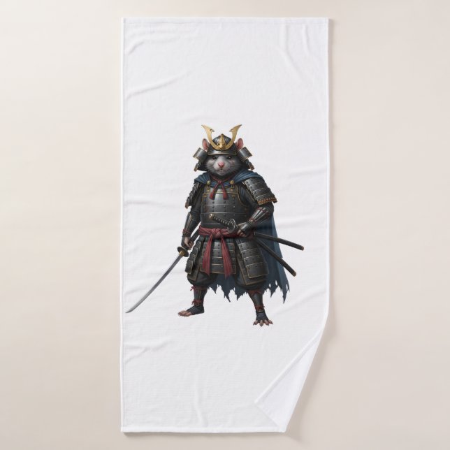 guerrier Samouraï Rat (Serviette de bain)