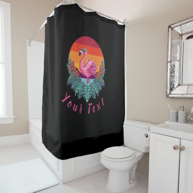 Guerrier urbain Sunset PINK FALMINGO Douche rideau (En situation)