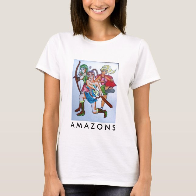 guerriers, T-shirt d'A.M.A Z O N S ! (Devant)