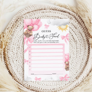 Guess Baby Food Game Cartes - Baby shower Game