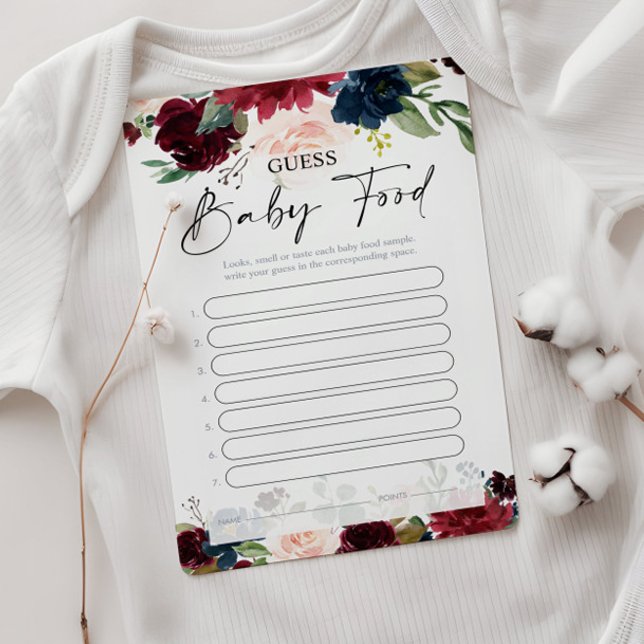 Guess Baby Food Game Cartes - Baby shower Game (Créateur téléchargé)