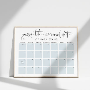 Guess Baby's Arrival Date Baby shower Poster du je
