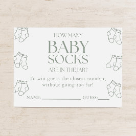 Guess How Many Baby Socks Sage Baby Shower Game Begleitkarte