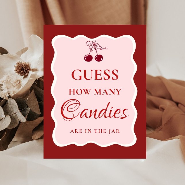 Guess how many Candy valentine Bridal Shower Sign Sockelschild (Von Creator hochgeladen)