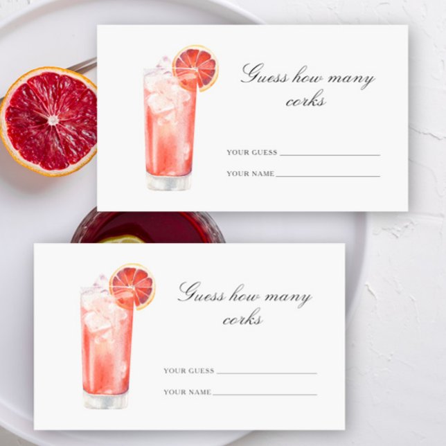 Guess how many corks - Cocktail bridal shower Begleitkarte (Von Creator hochgeladen)