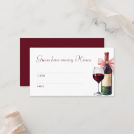 Guess How Many Kisses Wine Bridal Shower Game Platzkarte