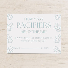 Guess How Many Pacifiers Boy Baby Shower Game Begleitkarte