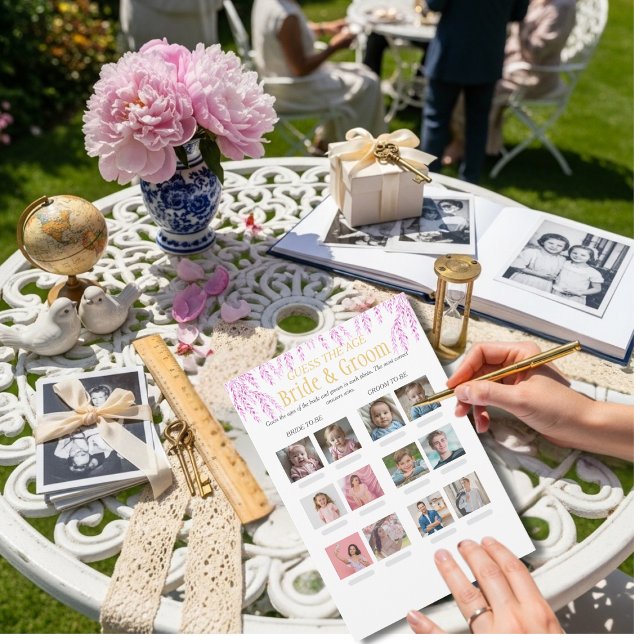 Guess the Age Bridal Shower Pink game Einladung (Guess the Age Bridal Shower Pink game )