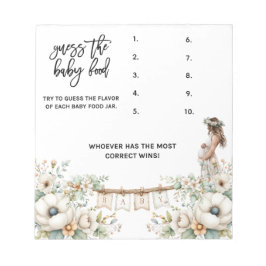 Guess the baby food Baby Shower Game Notizblock