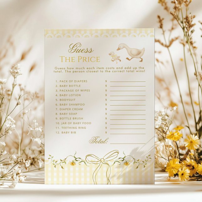 Guess the Price Silly Goose Baby shower game (Von Creator hochgeladen)