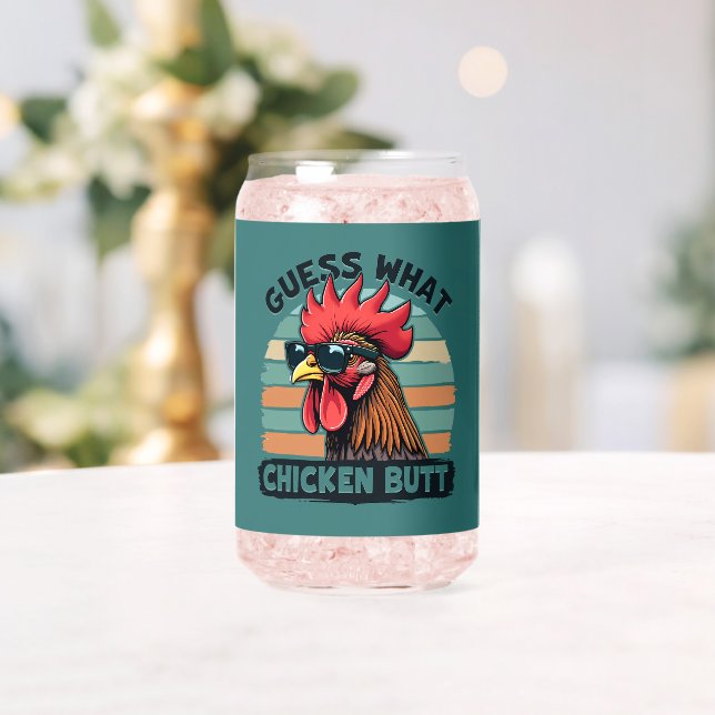 Guess What Chicken Butt Funny Retro Rooster Dosenglas (Insitu (Hochzeit))