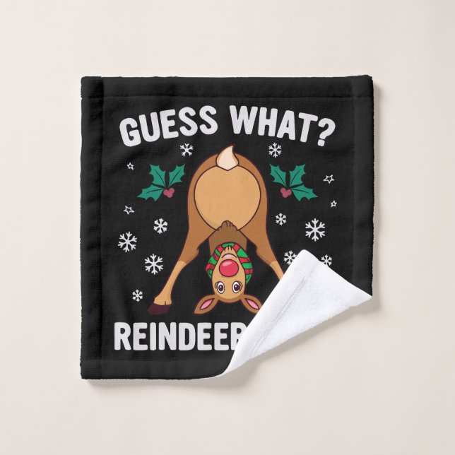 Guess What Reindeer Butt Christmas Joke Waschlappen (Waschlappen)