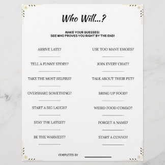 Guess Who Game – Funny & Cute Printable Party Acti Briefbogen