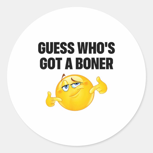 Guess Who's Got A Cheeky Joke Sarcastic Adult  Runder Aufkleber (Vorderseite)