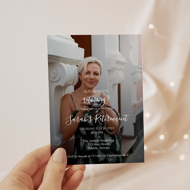 Guess Who's Retiring? Female Photo Invitation (Créateur téléchargé)