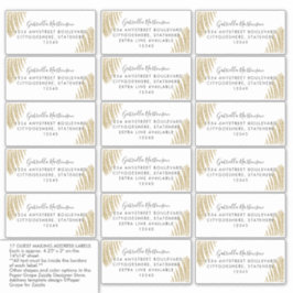 Guest Address Labels Gold Glitzer Palm Leaf
