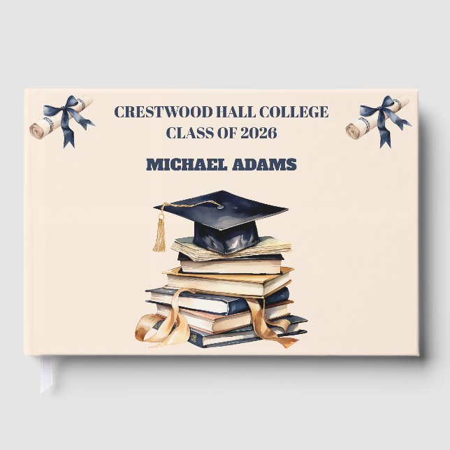 Guest Book-Custom Name & Class Year Keepsake Gästebuch (Vorderseite)