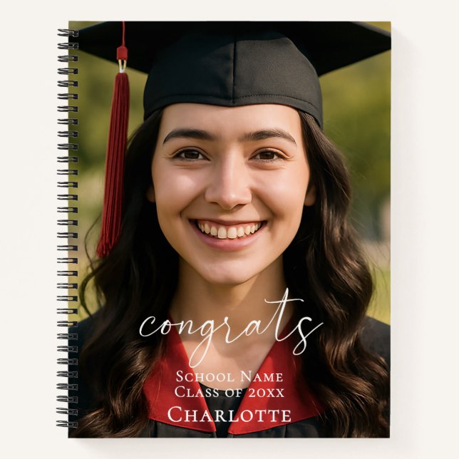 Guest book graduation party photo congrats notizbuch (Vorderseite)
