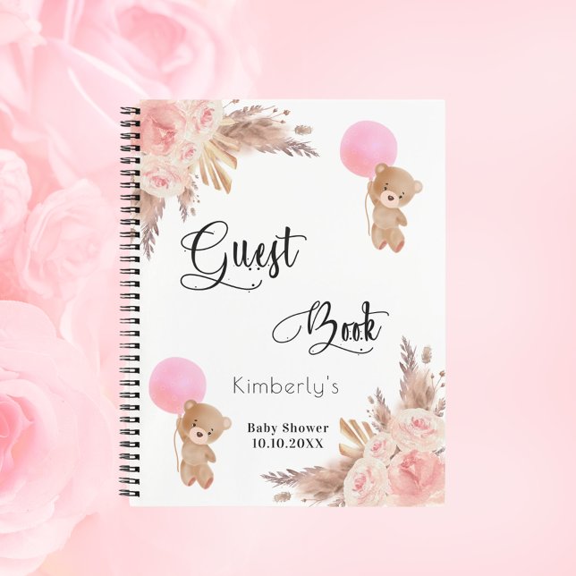 Guest book pampas grass pink baby shower girl notizbuch (Von Creator hochgeladen)