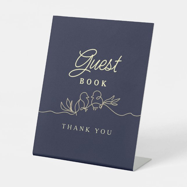 Guest Book Tabletop-Zeichen Sockelschild (Vorderseite)