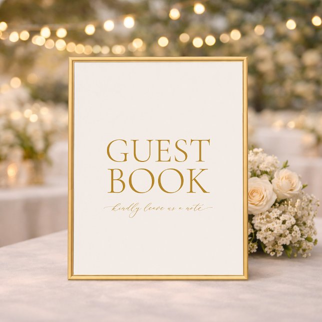 Guest Book Wedding Sign – Elegant Gold Calligraphy Poster (Von Creator hochgeladen)