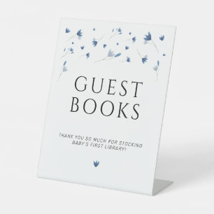 Guest Books Blue Wildblume Baby Dusche Sockelschild