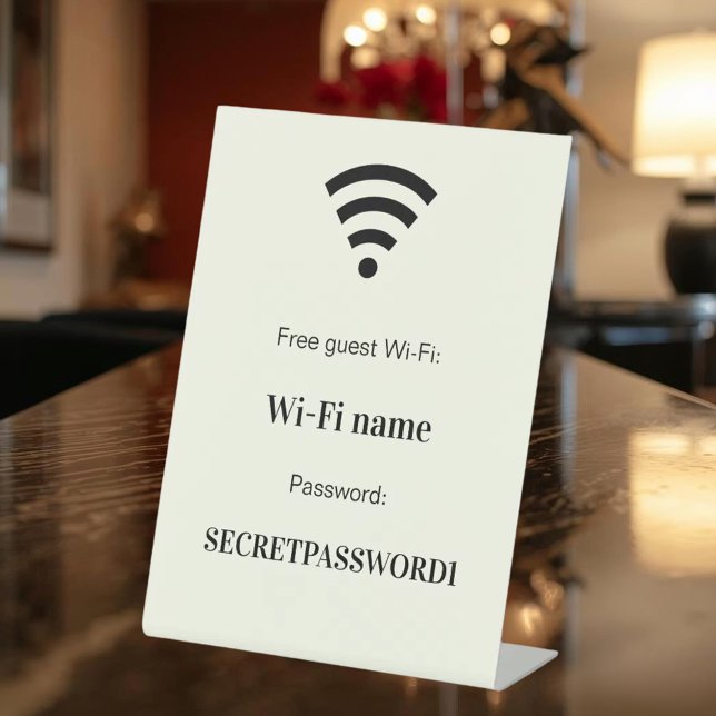 Guest customer wifi network password ivory sockelschild (Von Creator hochgeladen)