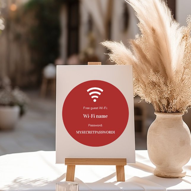 Guest customer wifi network password red white runder aufkleber (Von Creator hochgeladen)