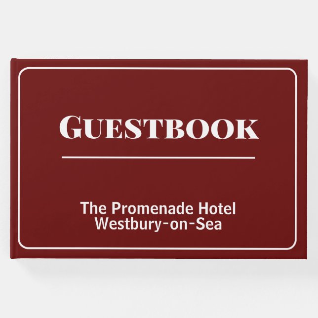 Guest House oder Hotel Guestbook Gästebuch (Vorderseite)