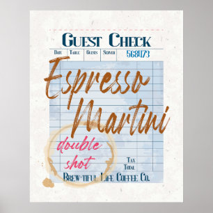 Guest Karo Empfang Espresso Martini Doppelschlag Poster