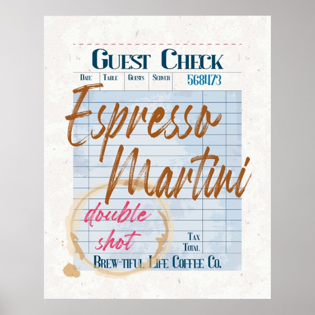 Guest Karo Empfang Espresso Martini Doppelschlag Poster (Vorne)
