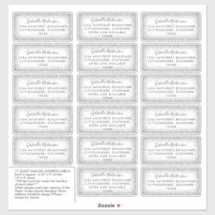 Guest Mailadresse Labels Moderner Silver Glitzer