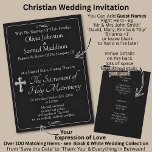 Guest Names, Black & White with Infinity Scroll Einladung<br><div class="desc">Invitation Wedding Suite,  Black & White with Infinity Scroll.</div>
