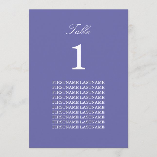 Guest Names Lavender Table Card (Vorderseite)