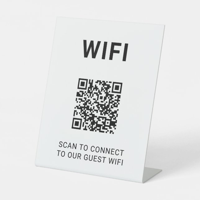Guest Wifi QR Code Connect Login Minimal Sockelschild (Vorderseite)