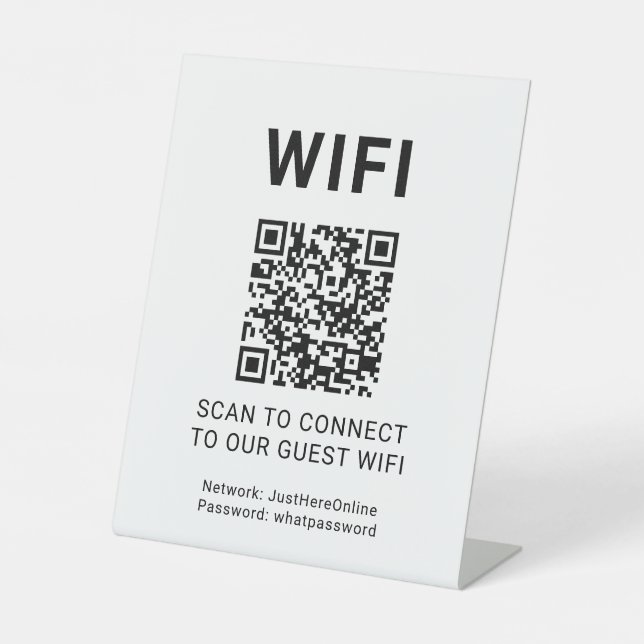 Guest Wifi QR Code Connect Login Network Sockelschild (Vorderseite)