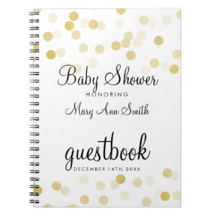 Guestbook-Baby-Duschen-Goldfolien-Glitzer-Lichter Notizblock