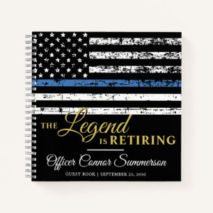 Guestbook für Polizeischutz - Thin Blue Line Flag Notizbuch