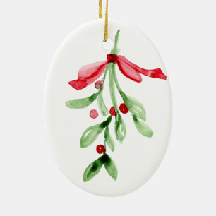 Gui d'aquarelle - ornement en céramique de Noël