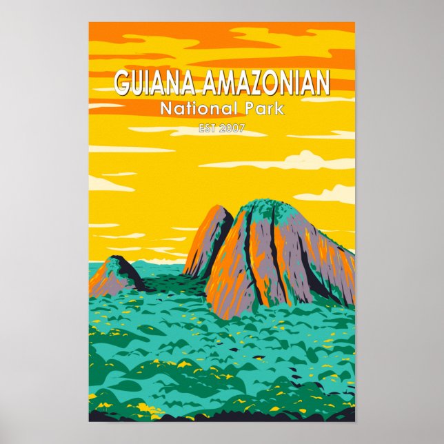 Guiana Amazonas Nationalpark Vintag Poster (Vorne)