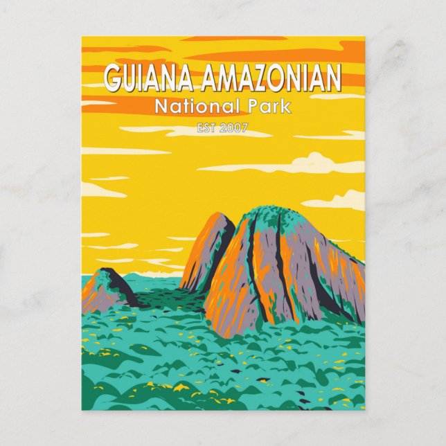 Guiana Amazonas Nationalpark Vintag Postkarte (Vorderseite)