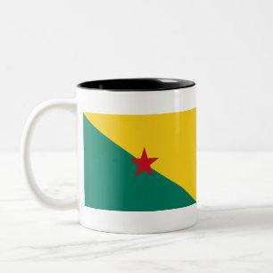 Guiana - Flagge Drapeau de la Guyane Zweifarbige Tasse