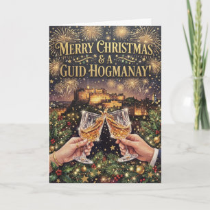 Guid Hogmanay Edinburgh Toast Weihnachtskarte Karte